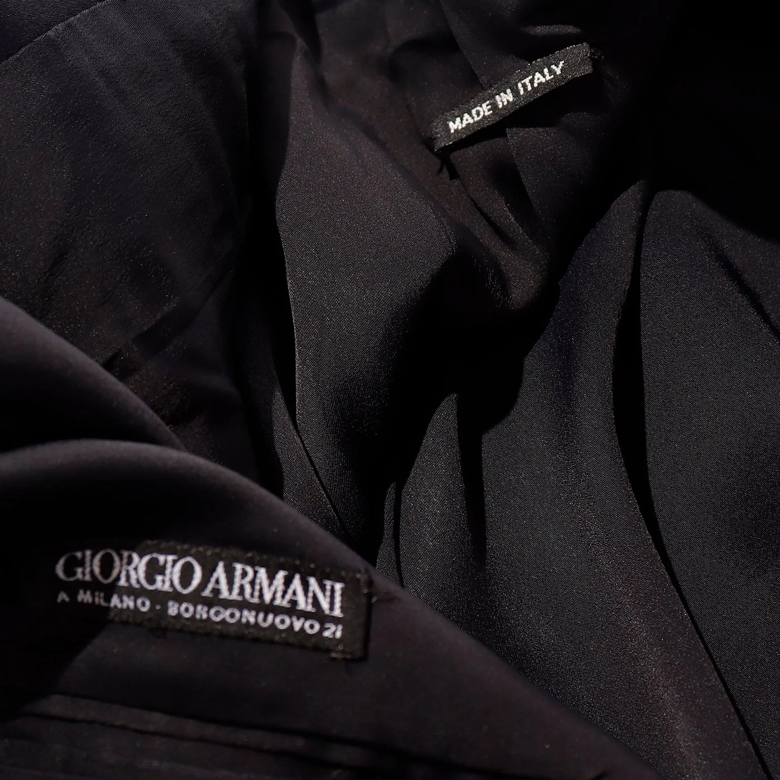 1990s Giorgio Armani Black Longline Tuxedo Jacket