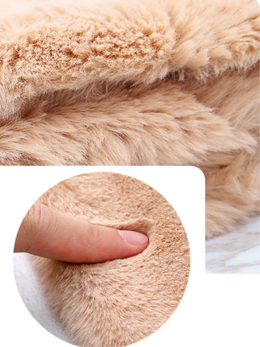2025 Camel Faux Fur Cape Wedding Shawl For Women