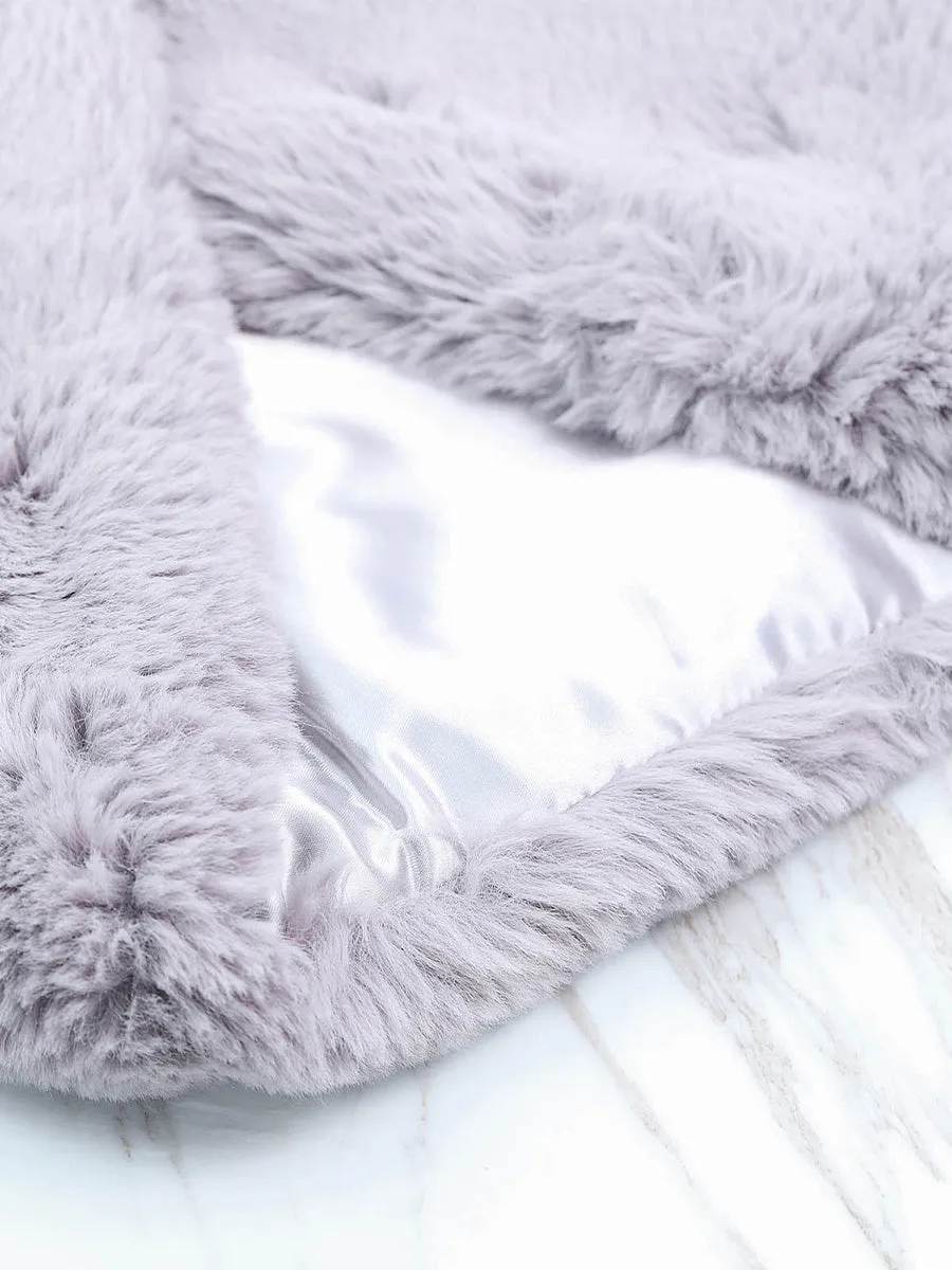 2025 Light Purple Faux Fur Short Cape Wedding Warm Shawl