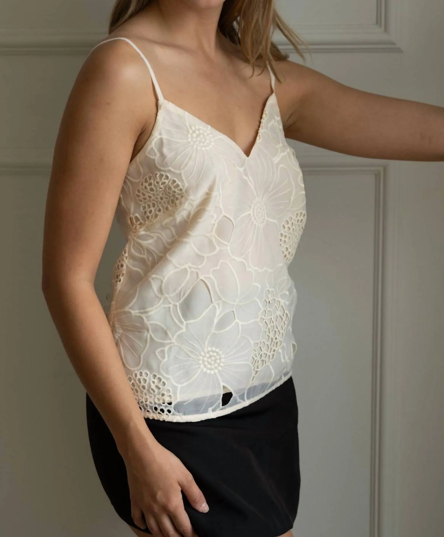 Adelyn Rae - Laval Cream Embroidered Cami