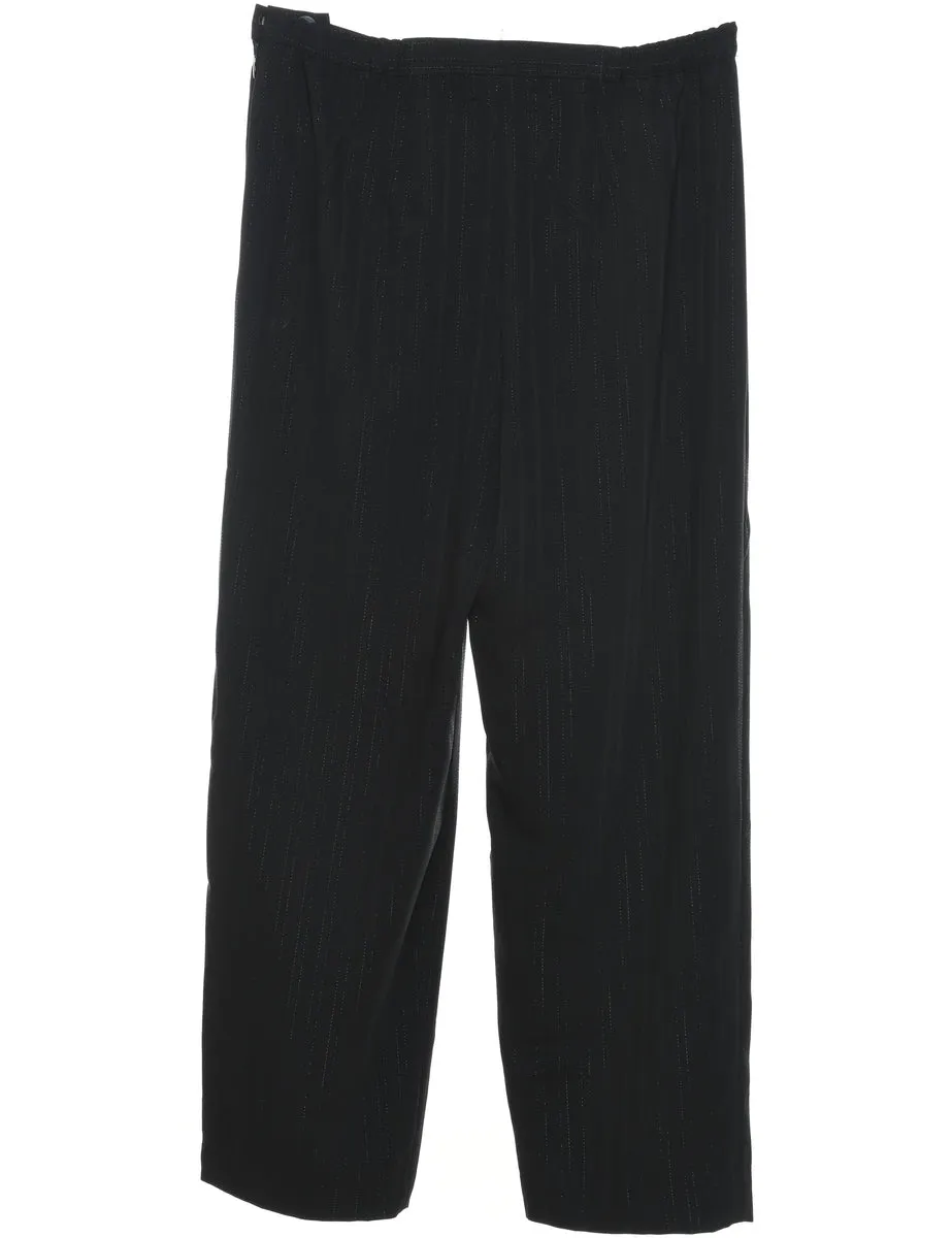 Black Printed Spot Design Trousers - W30 L26
