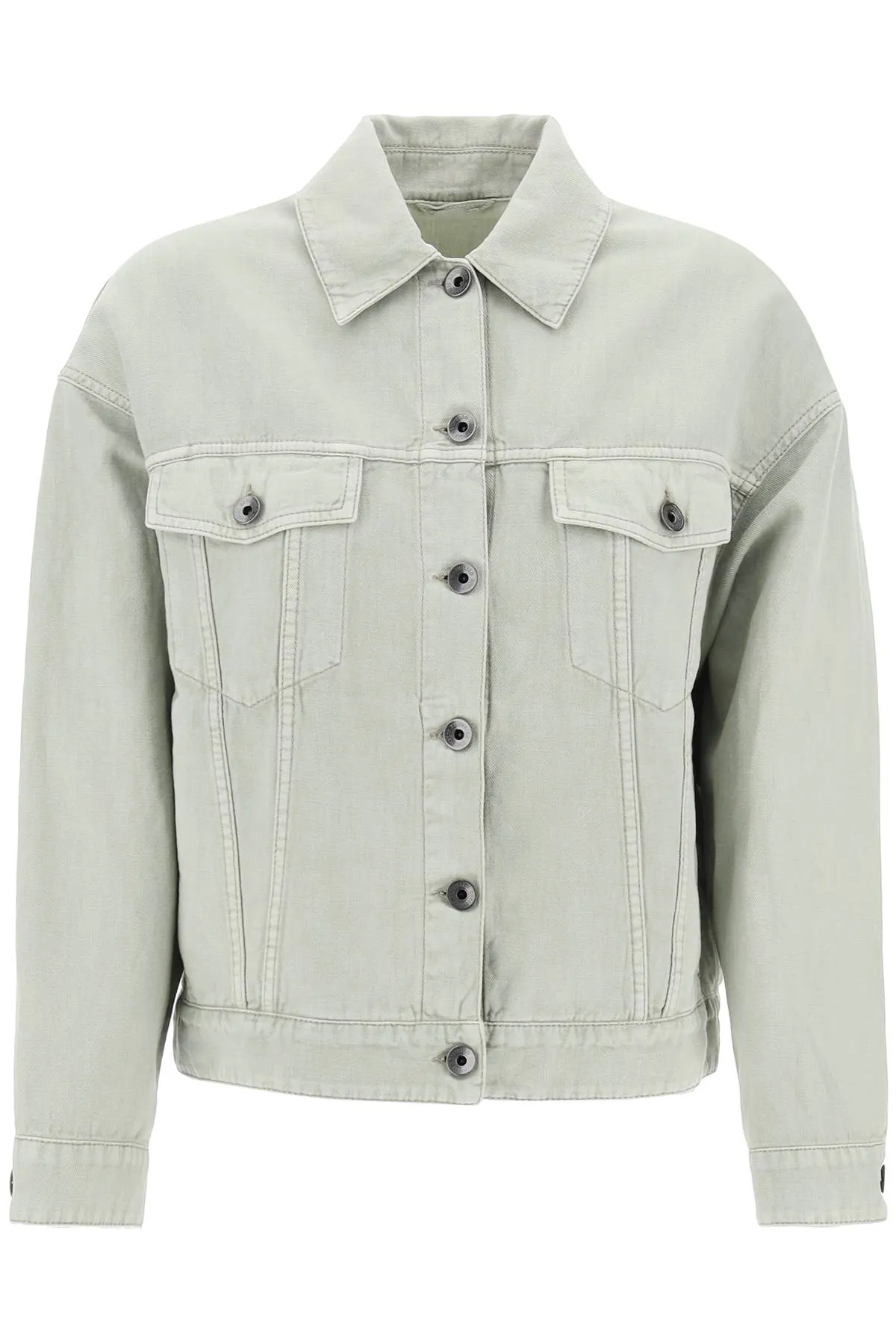 Brunello Cucinelli Cotton And Linen Cover Trucker Jacket