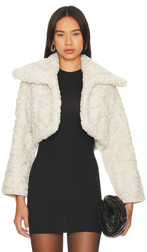 Bubish Lu Lu Faux Crop Jacket in Ivory