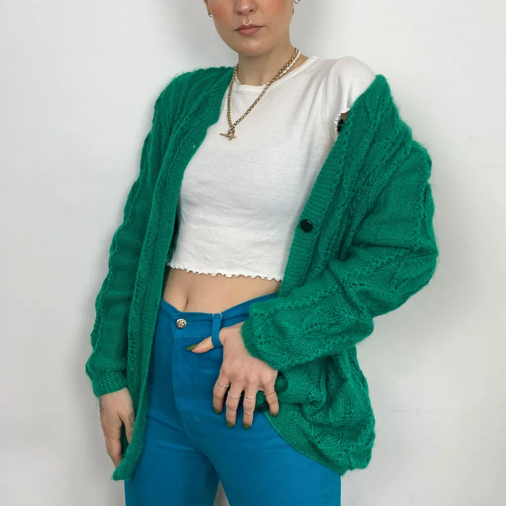 Cable Knit Long Cardigan - SMALL