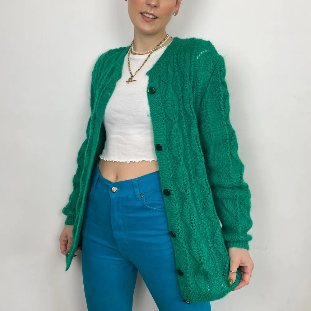 Cable Knit Long Cardigan - SMALL