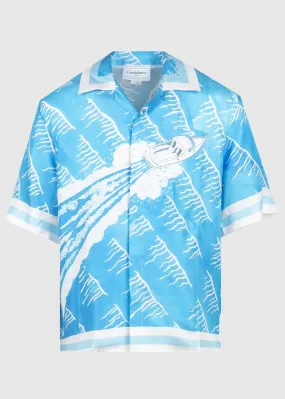 CASABLANCA: SS SILK SHIRT [BLUE]