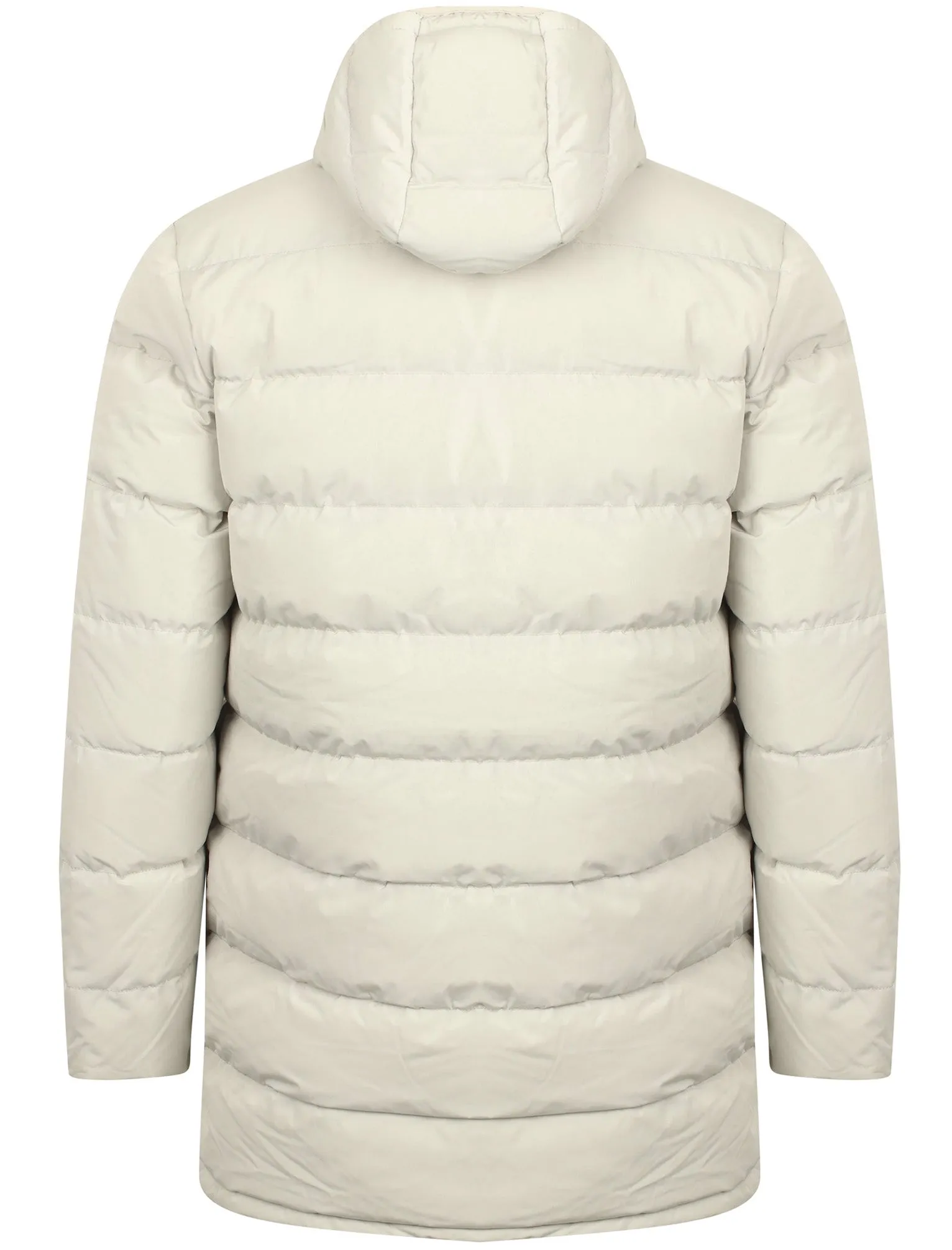 Edmonton Longline Quilted Puffer Coat with Hood In True Ivory - Tokyo Laundry