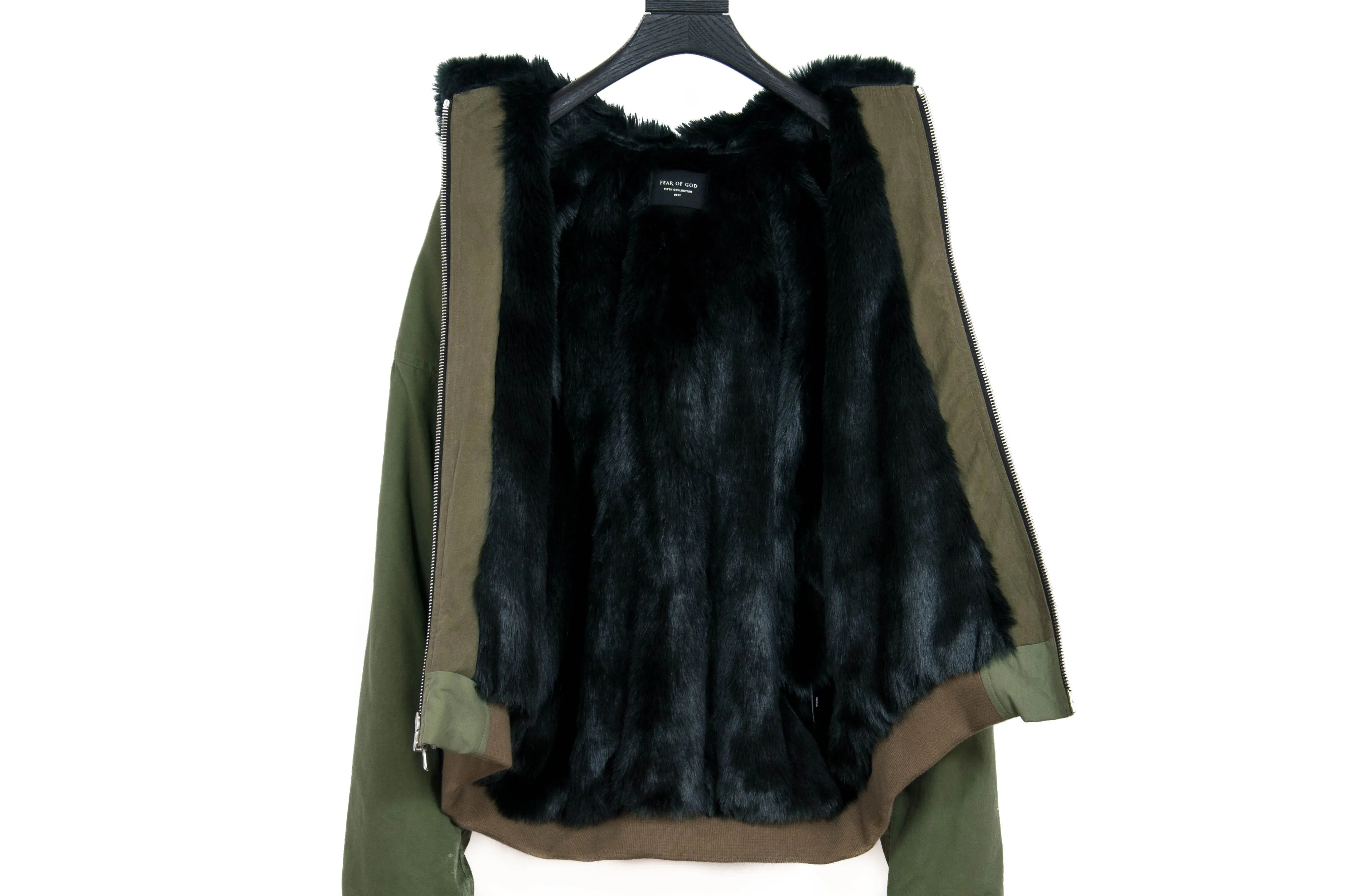Faux Fur Hooded Bomber Jacket