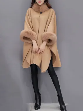 Faux Fur Irregular Women Cloak Coats