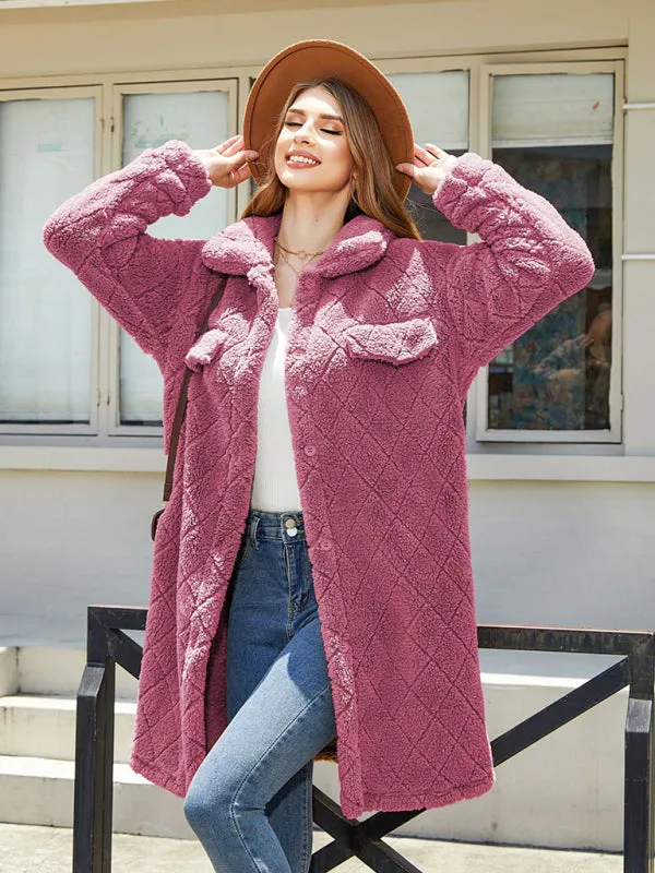 Fluffy Fleece Warmth Mid-Length Coat for Winter