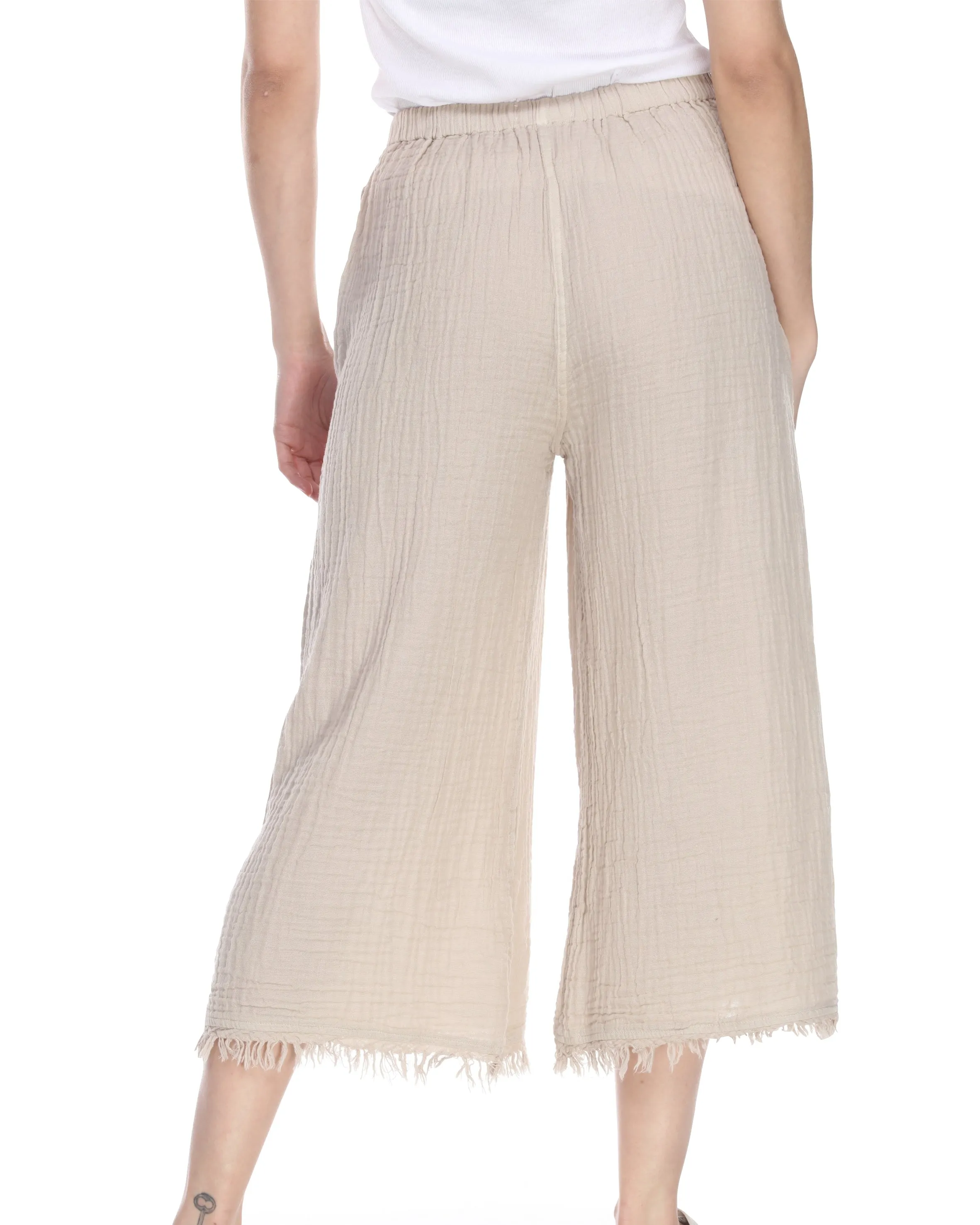 Frayed Crop Palazzo