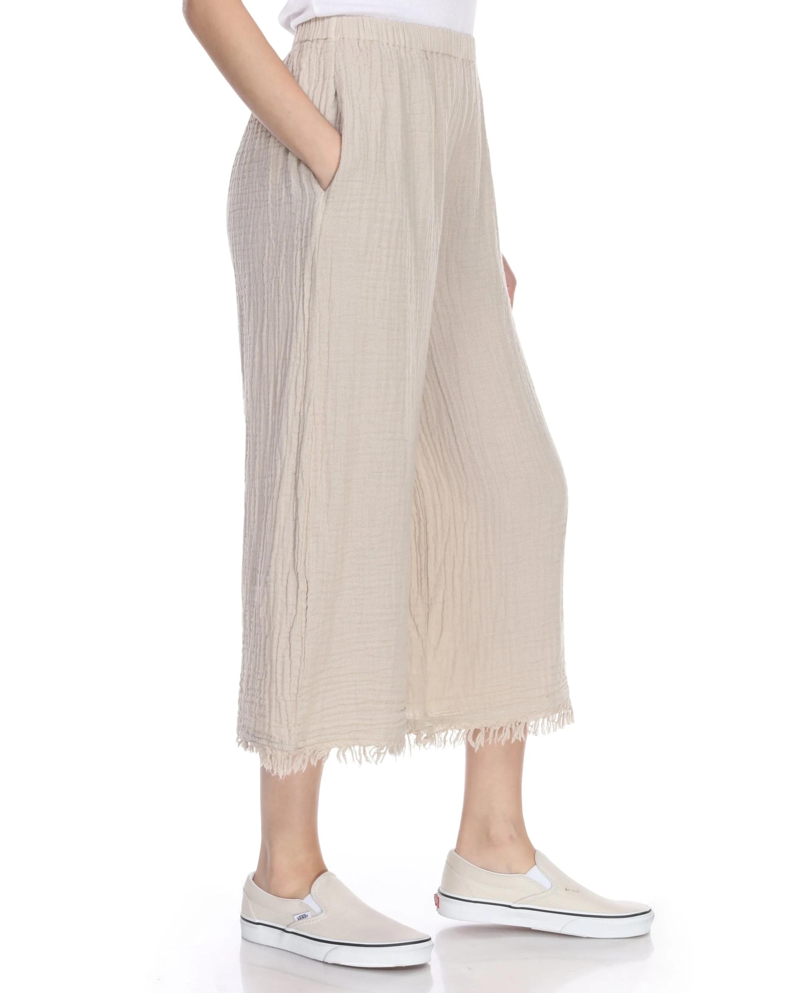 Frayed Crop Palazzo