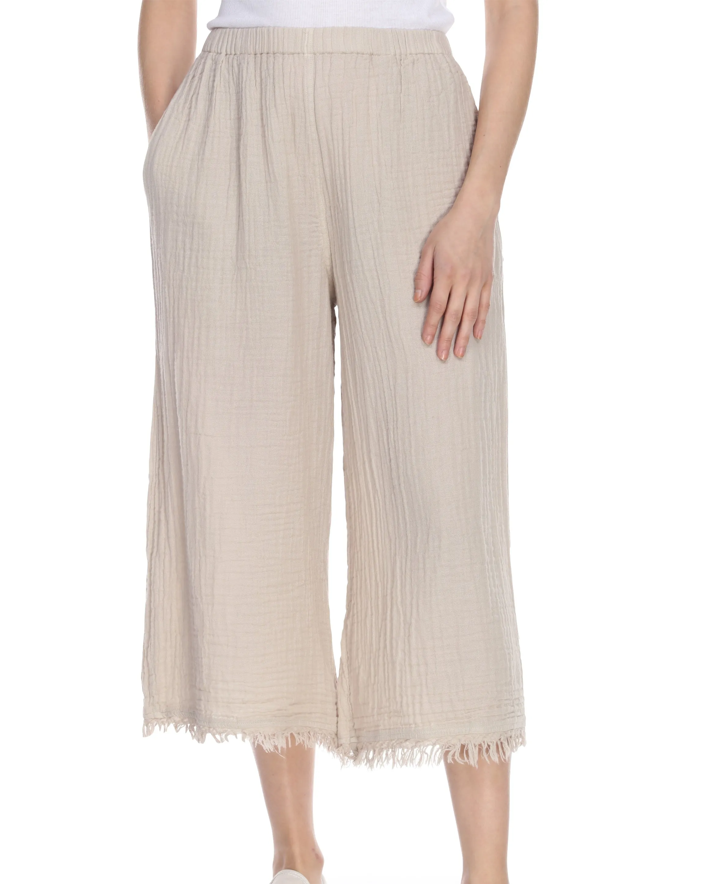 Frayed Crop Palazzo