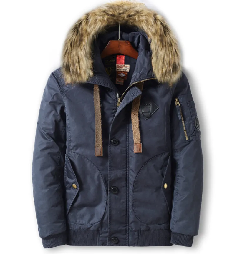 GEE2 GD FASHION HOMME FAUX FUR THICK HOODED COATS