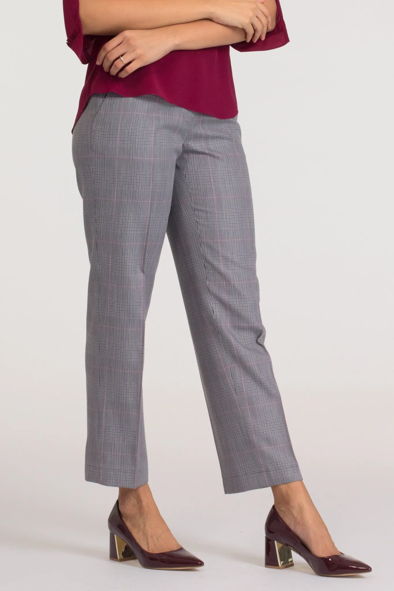 Glen Plaid Comfort Fit Trousers