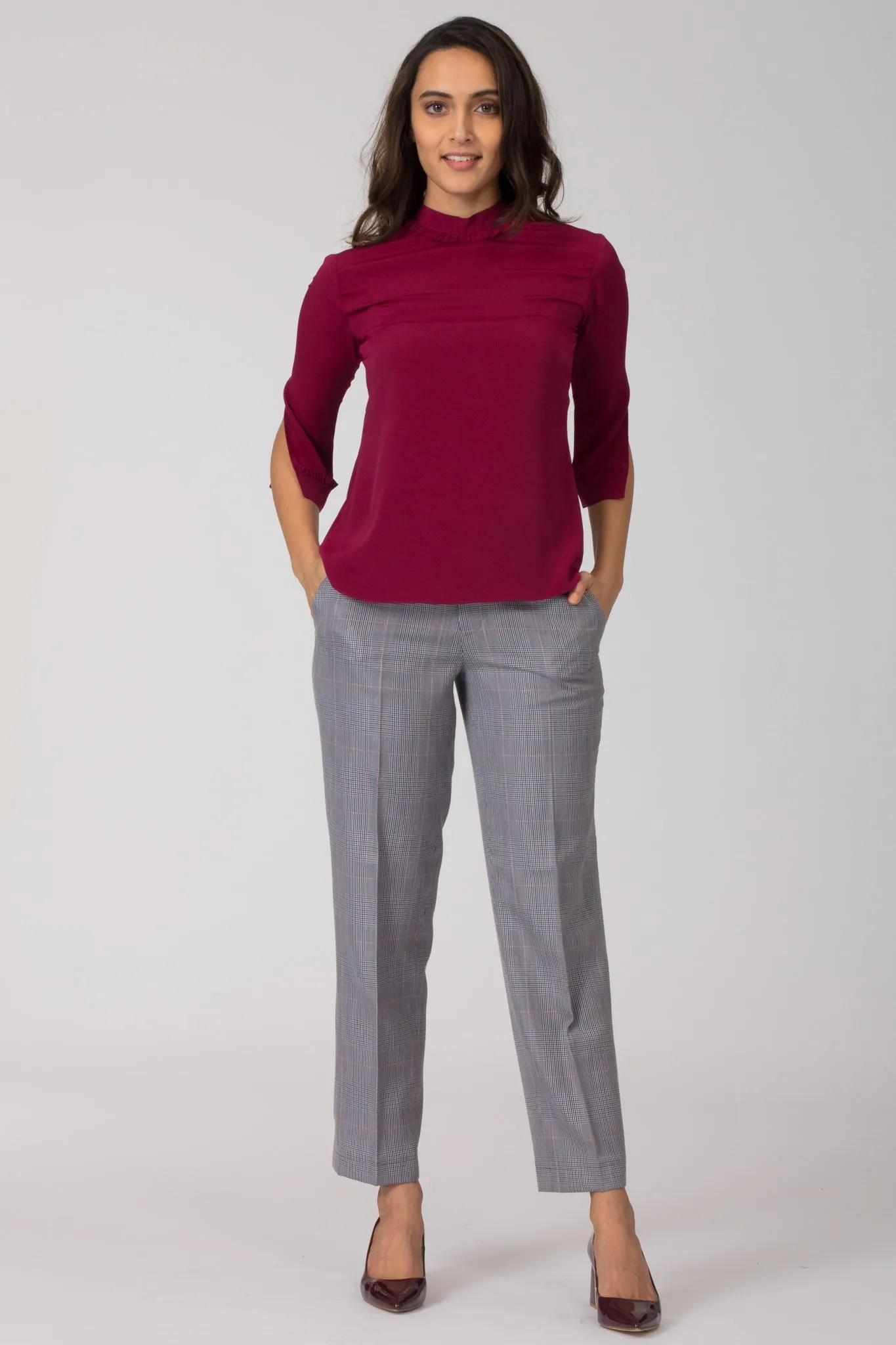 Glen Plaid Comfort Fit Trousers