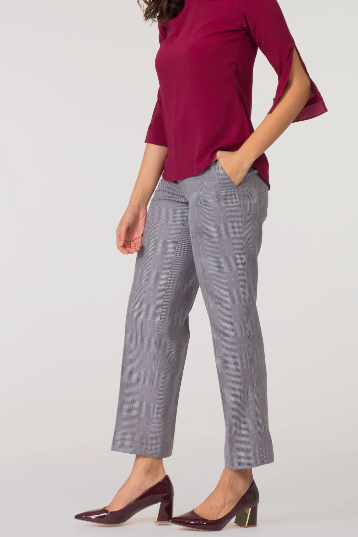 Glen Plaid Comfort Fit Trousers