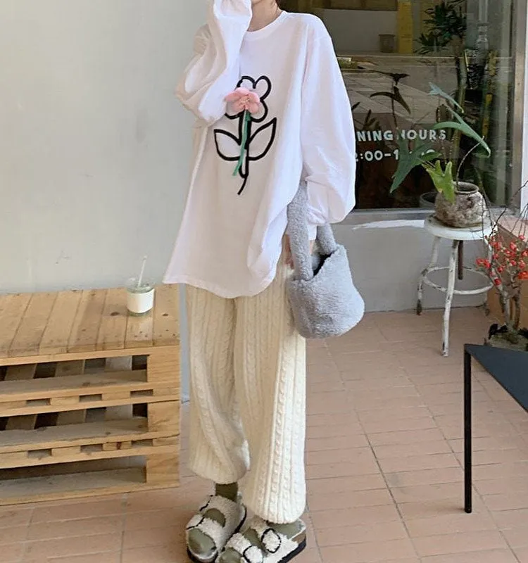 Kawaii Stereo Floral Loose T-shirt