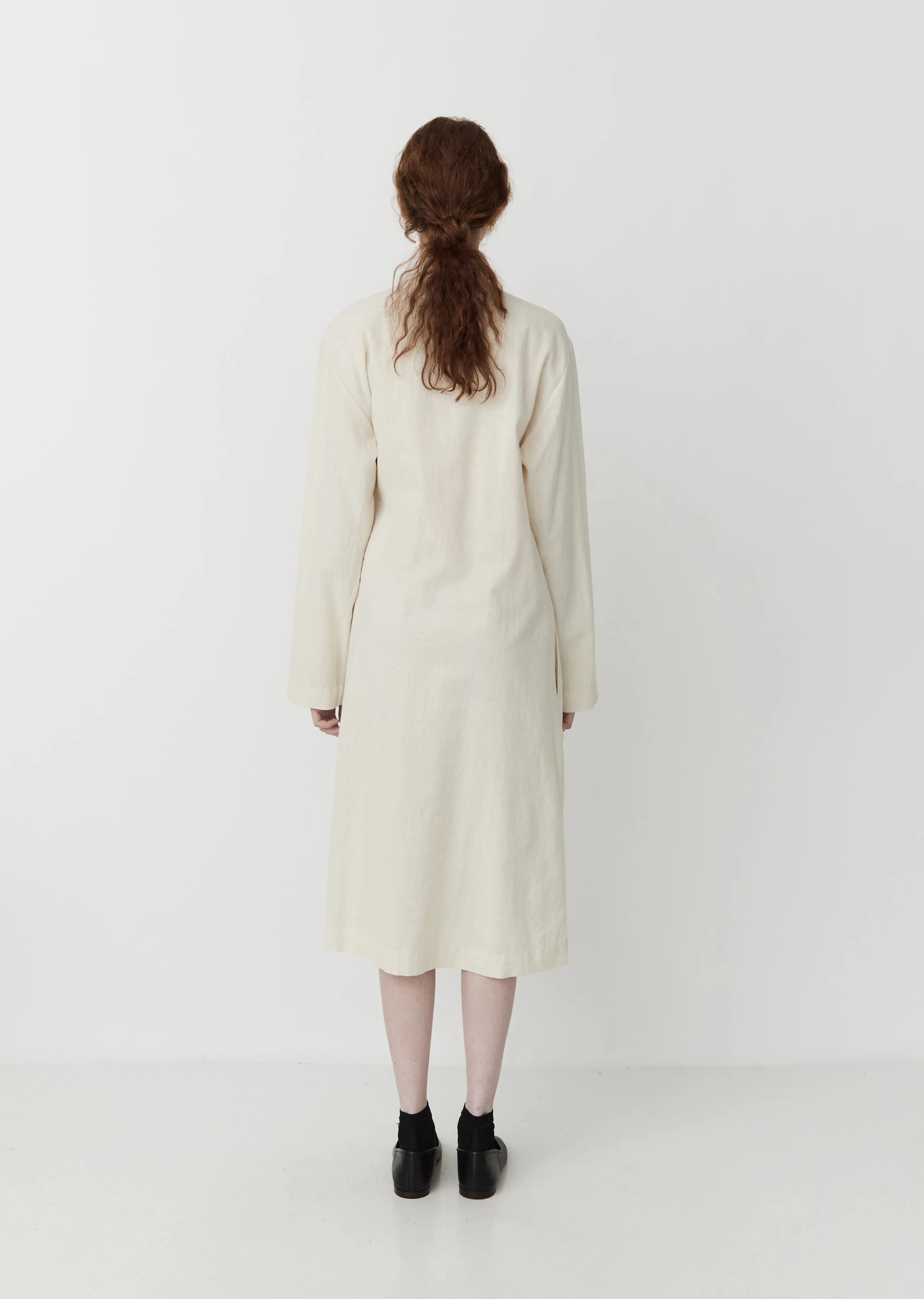 Long Natural-Dyed Jacket / Dress — Ecru