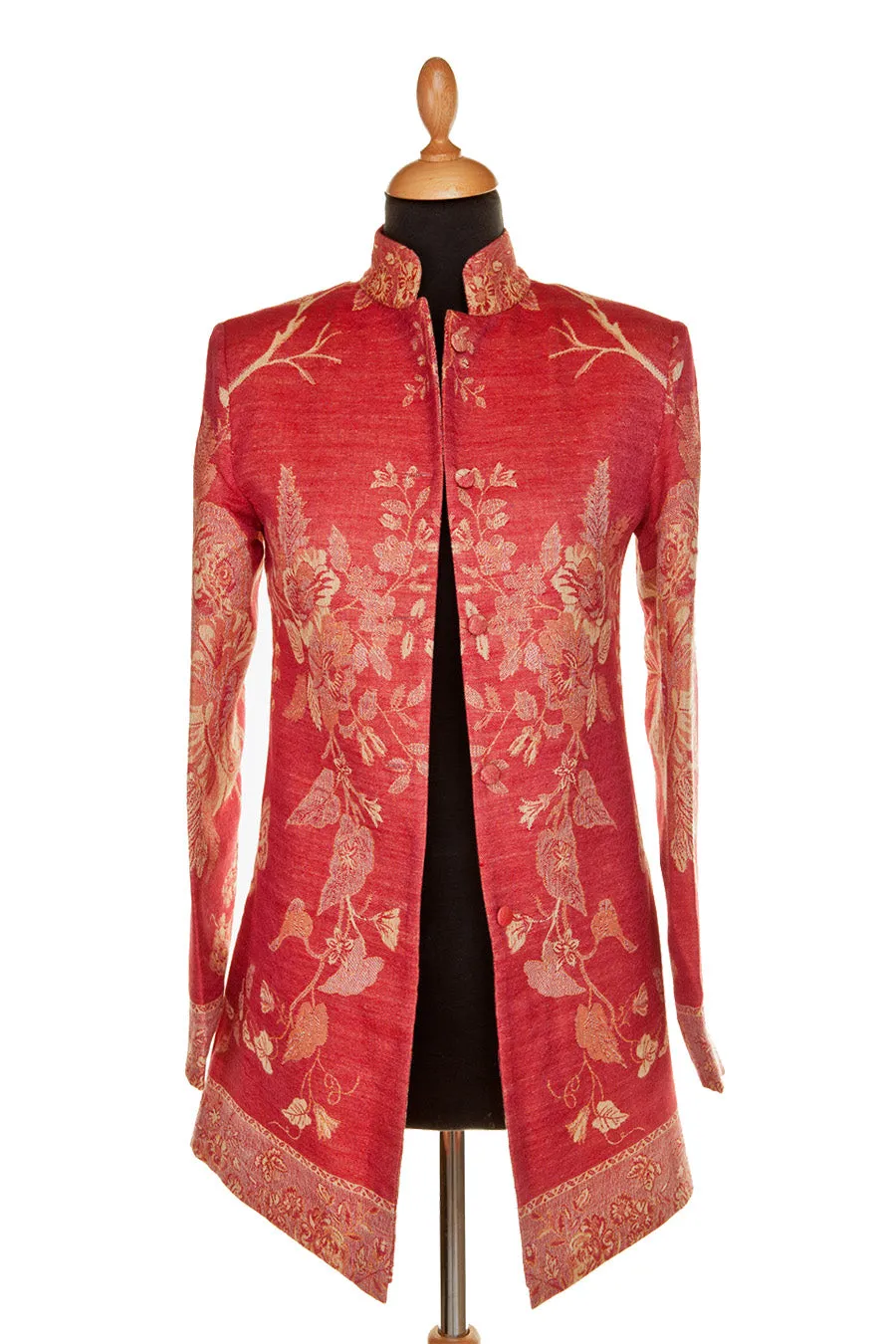 Long Nehru Jacket in Smokey Pink - Sale