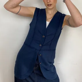 Longline Navy Vest - XS/S