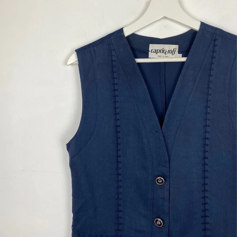 Longline Navy Vest - XS/S
