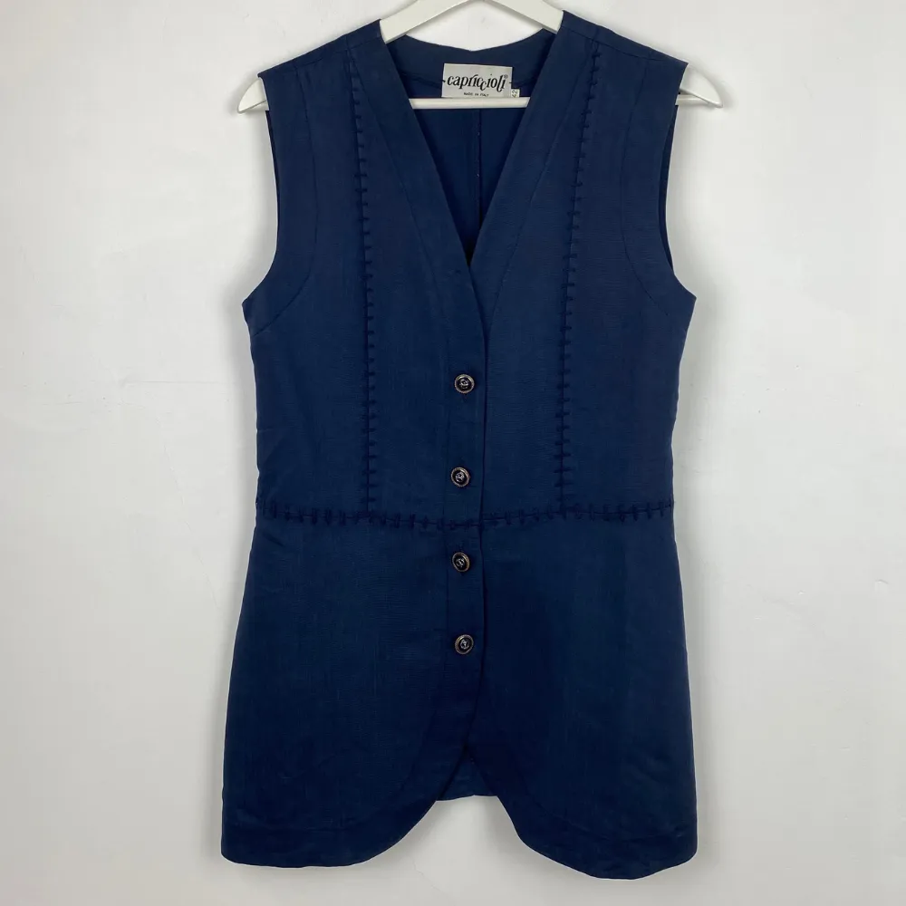 Longline Navy Vest - XS/S