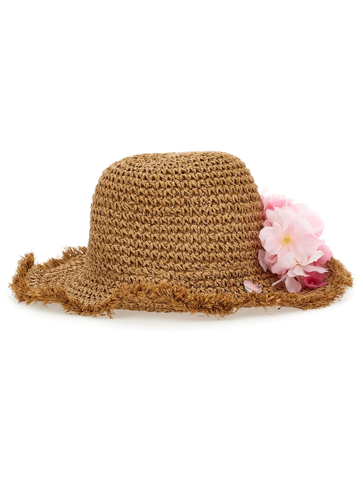 Monnalisa - girl's straw hat with flowers-19E065