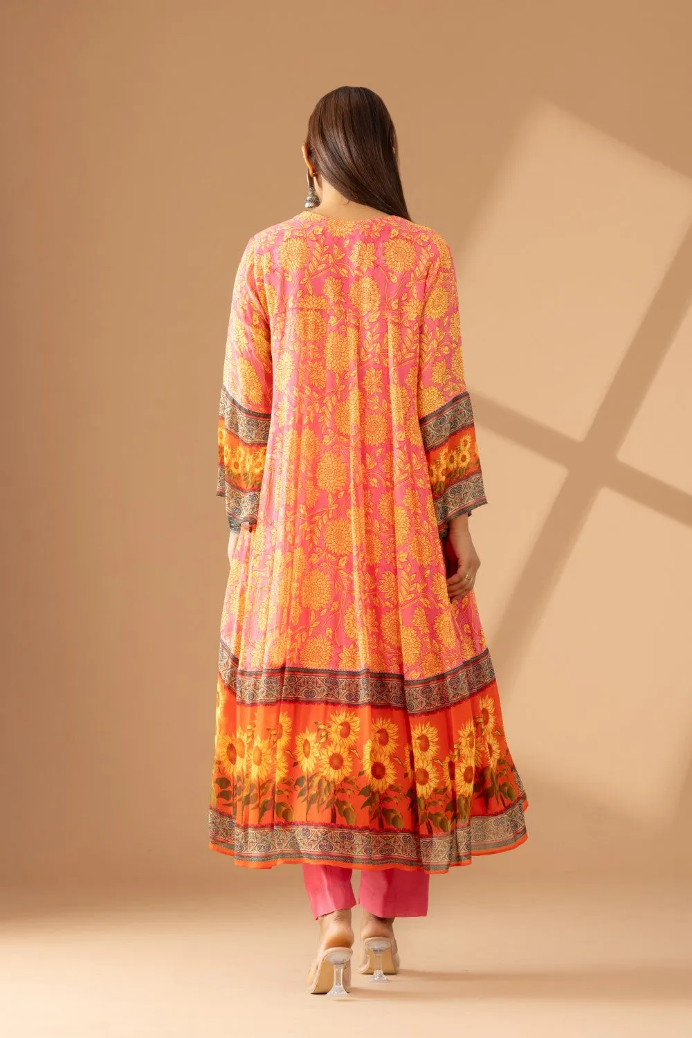 Morganite Anarkali Set