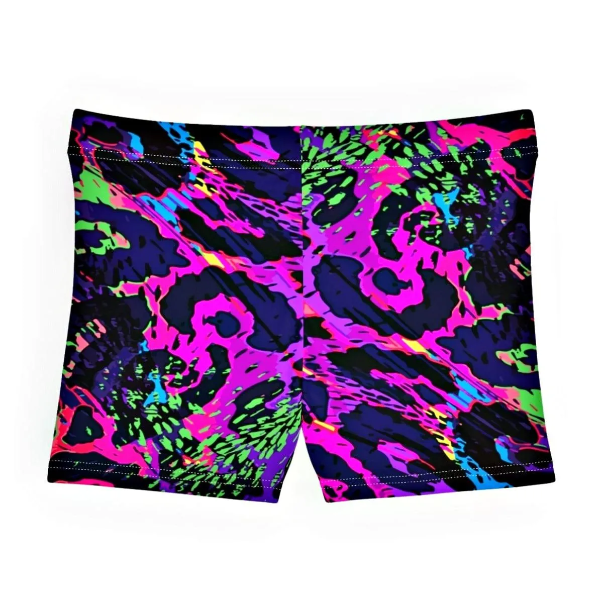 Neon Jungle Print High Waisted Shorts