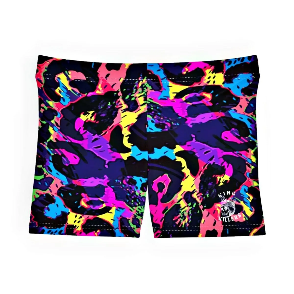 Neon Jungle Print High Waisted Shorts