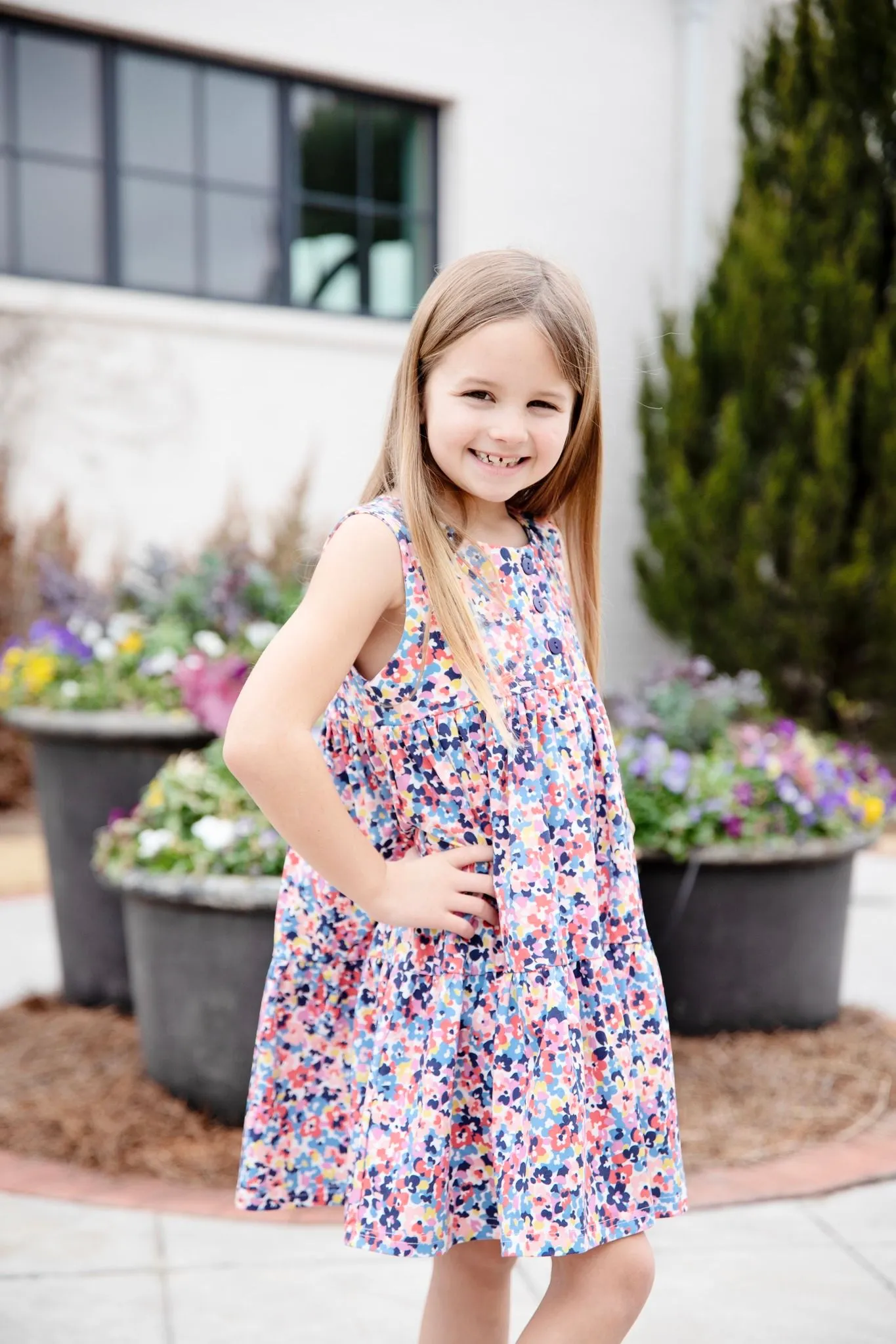 PETAL PATCH KNIT TWIRL DRESS
