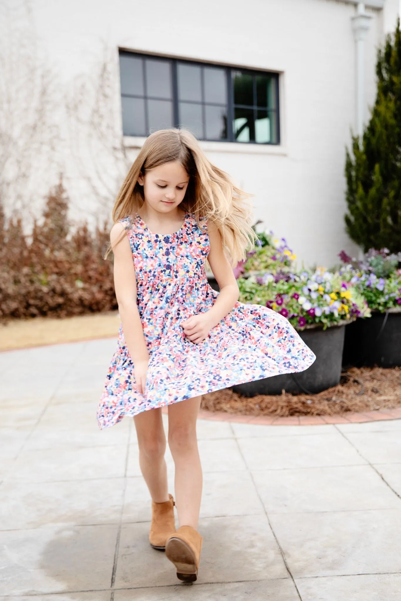 PETAL PATCH KNIT TWIRL DRESS