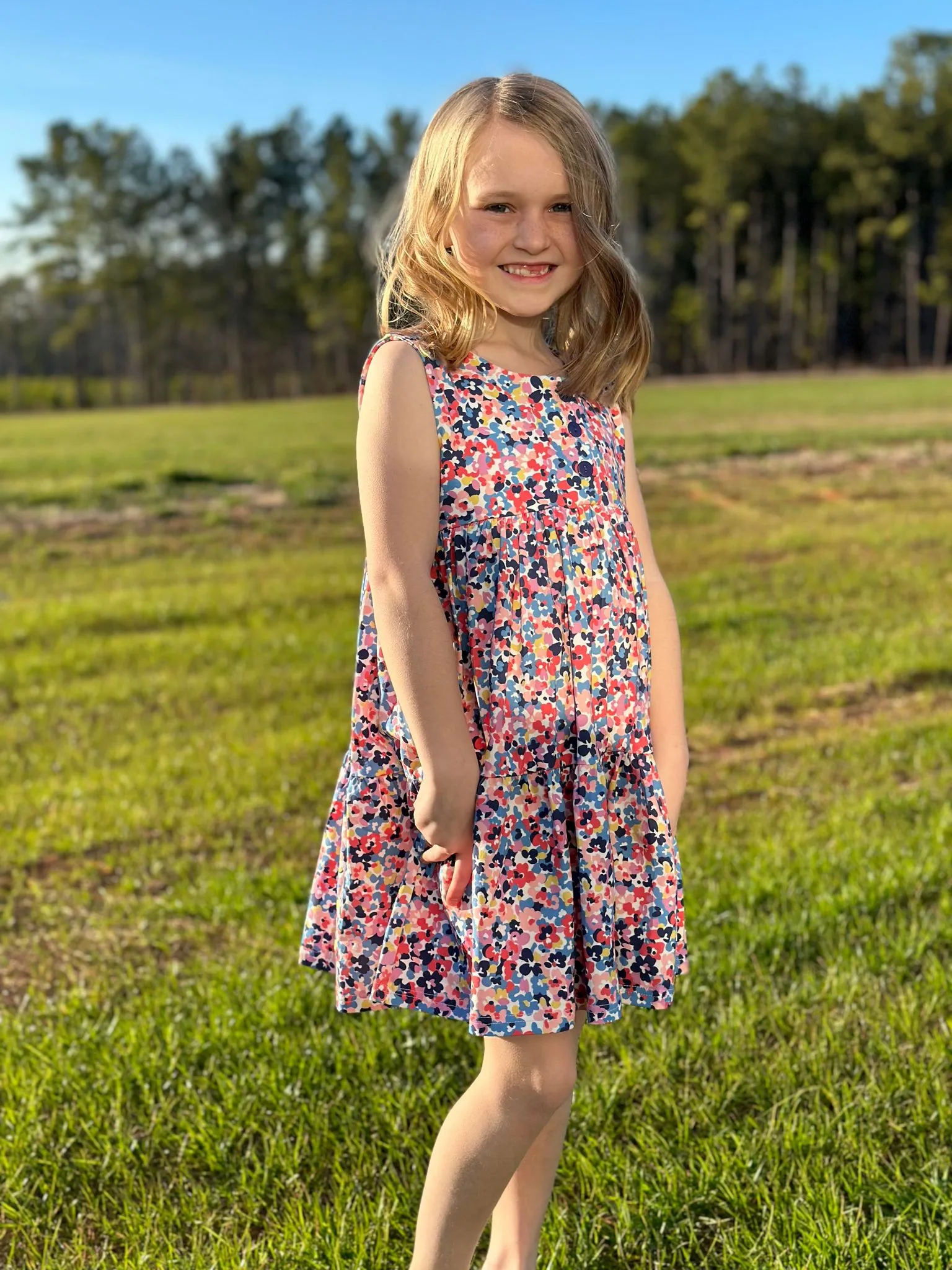 PETAL PATCH KNIT TWIRL DRESS