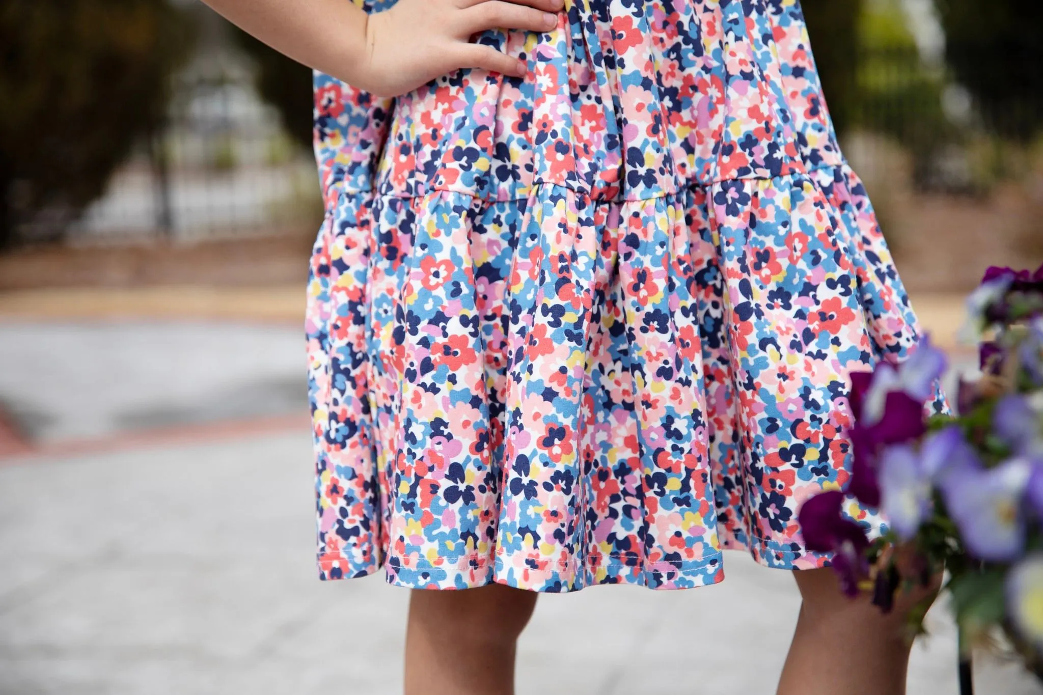 PETAL PATCH KNIT TWIRL DRESS