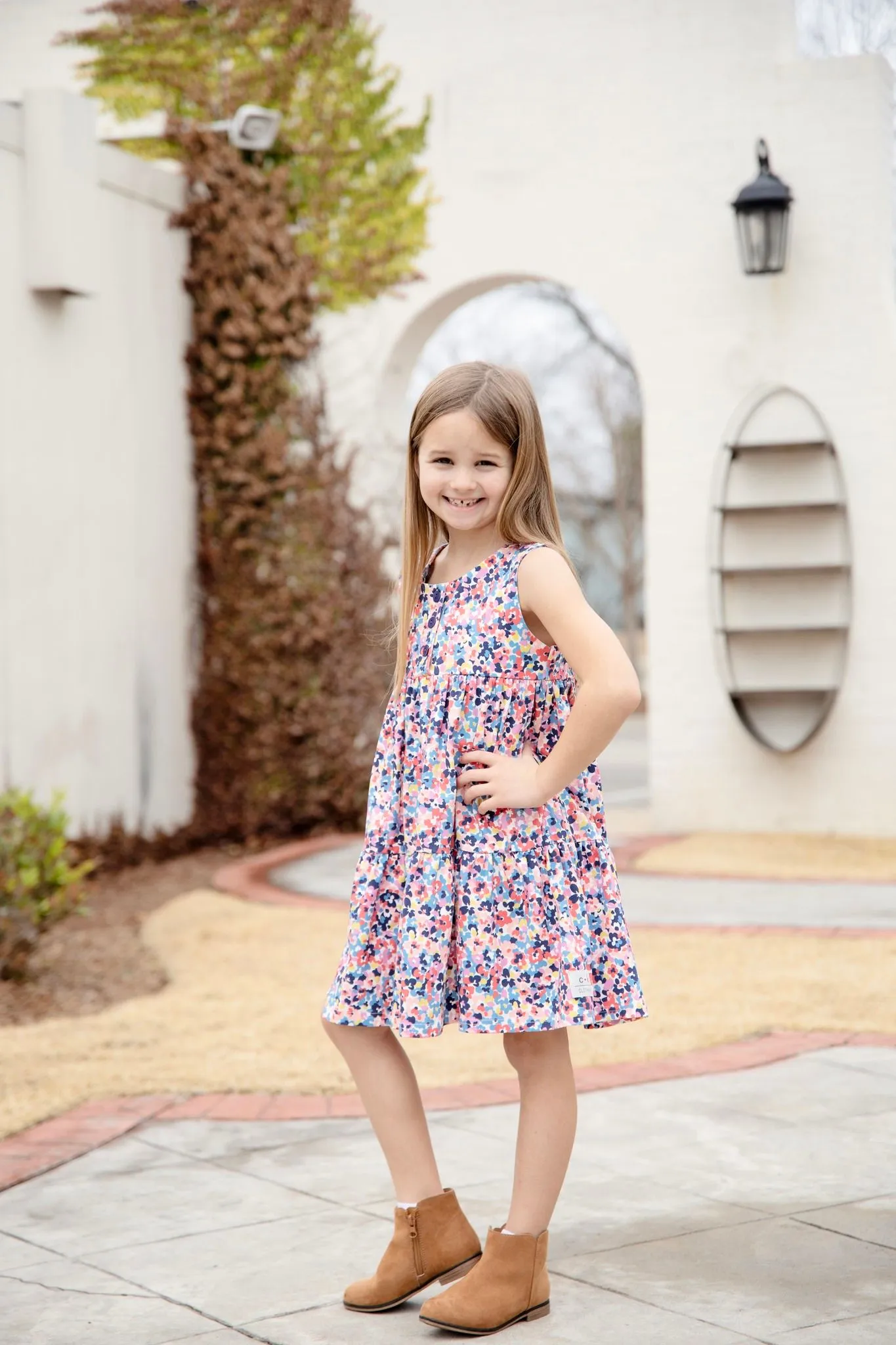 PETAL PATCH KNIT TWIRL DRESS