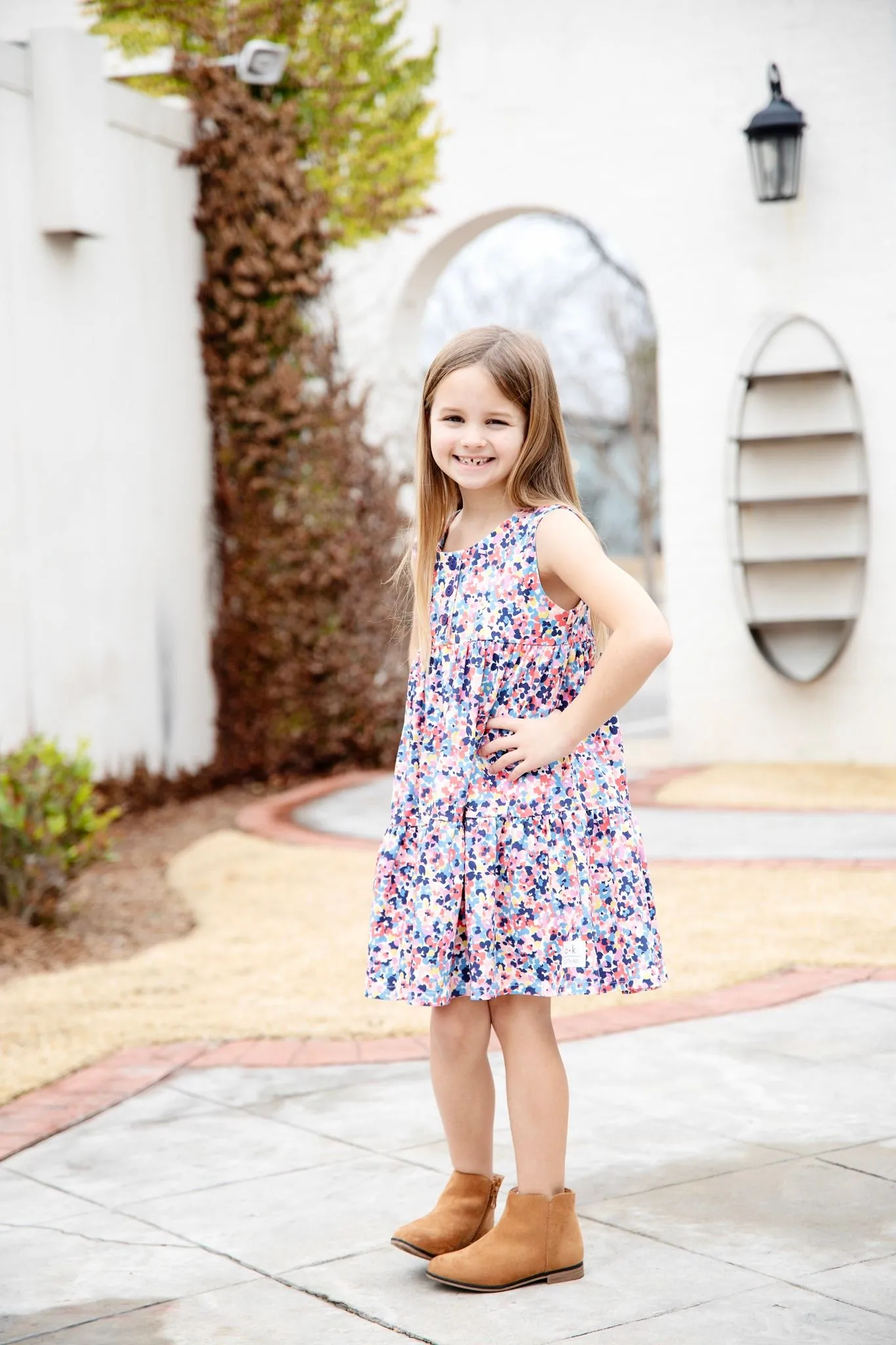 PETAL PATCH KNIT TWIRL DRESS