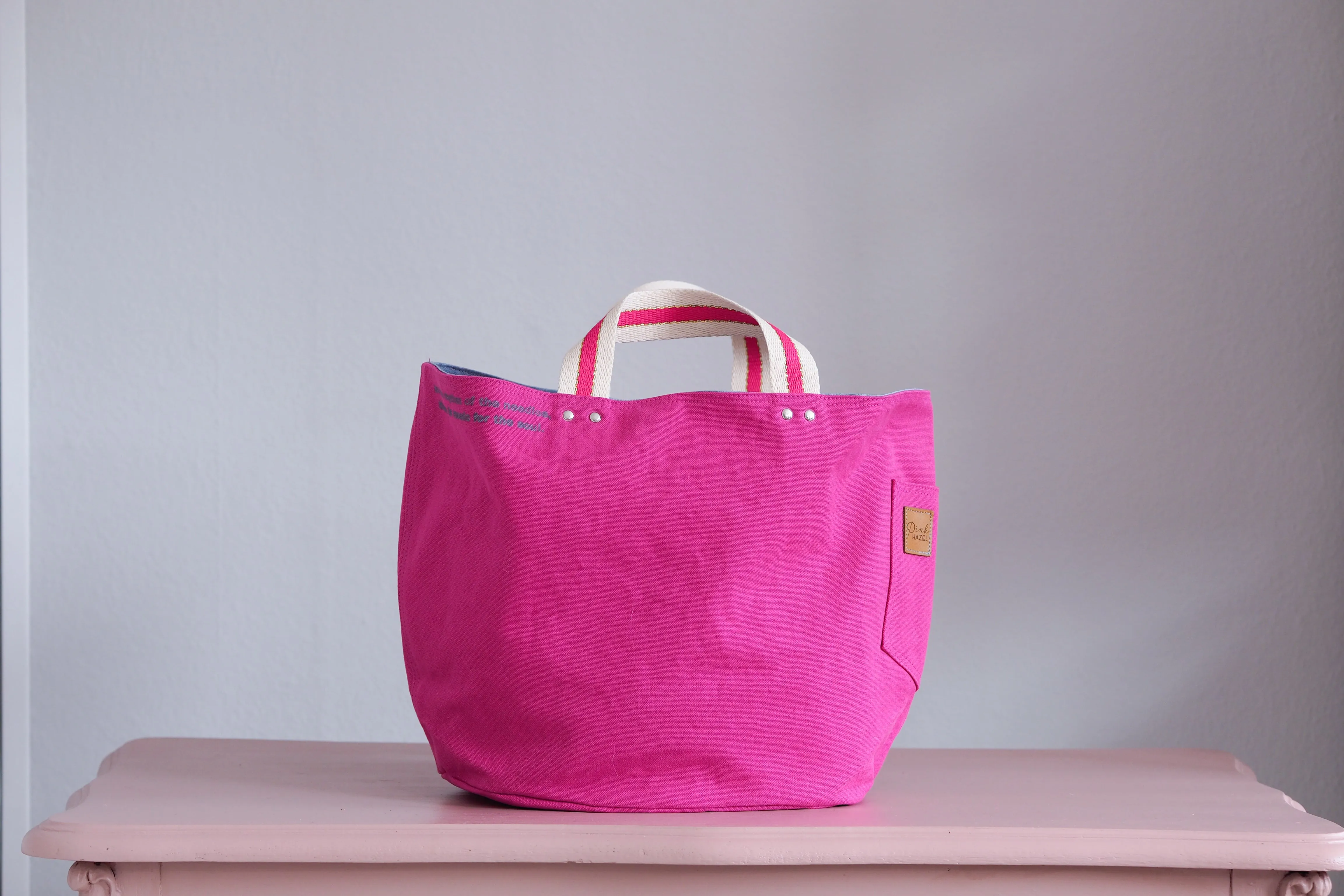 PRE ORDER UPDATE Tote Bag - Pink - printed silver