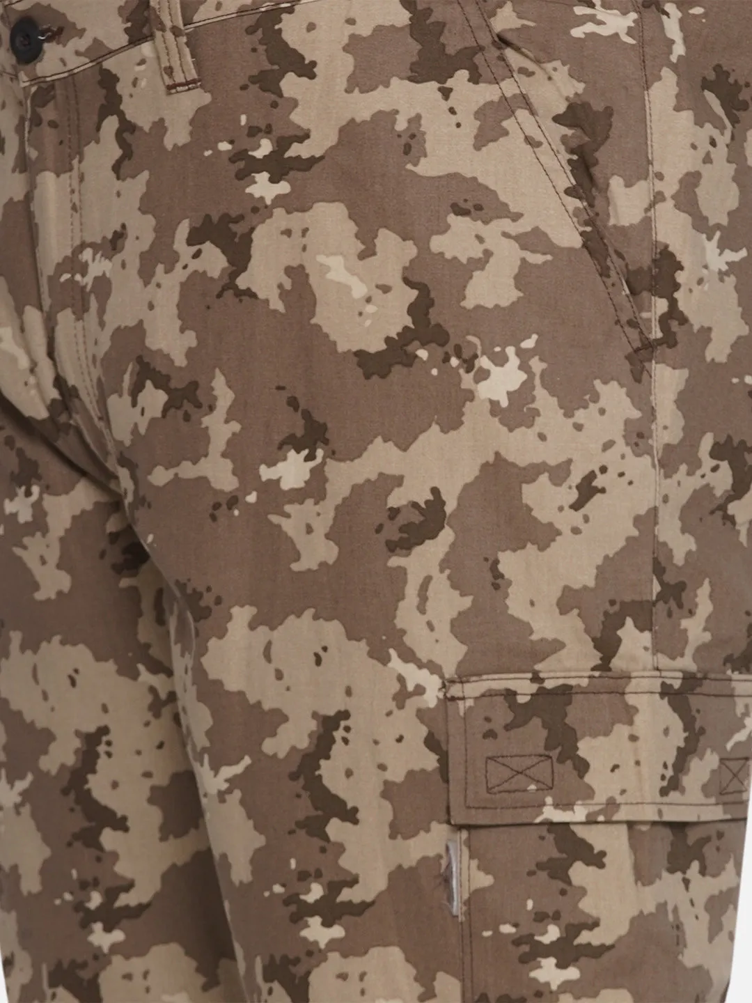 Santonio - Plus Size Men's Brown Regular Fit Pure Cotton Camouflage Printed Trousers