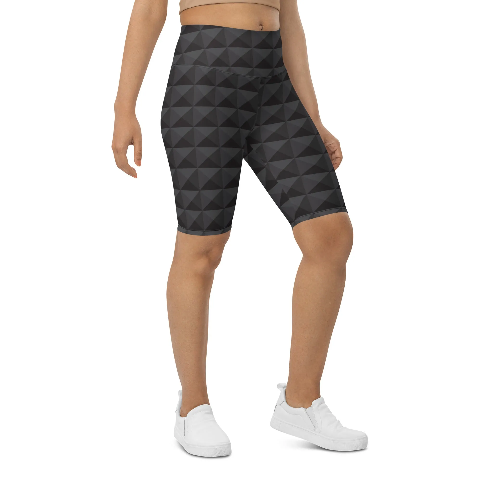 Seamless Cube Pattern Biker Shorts