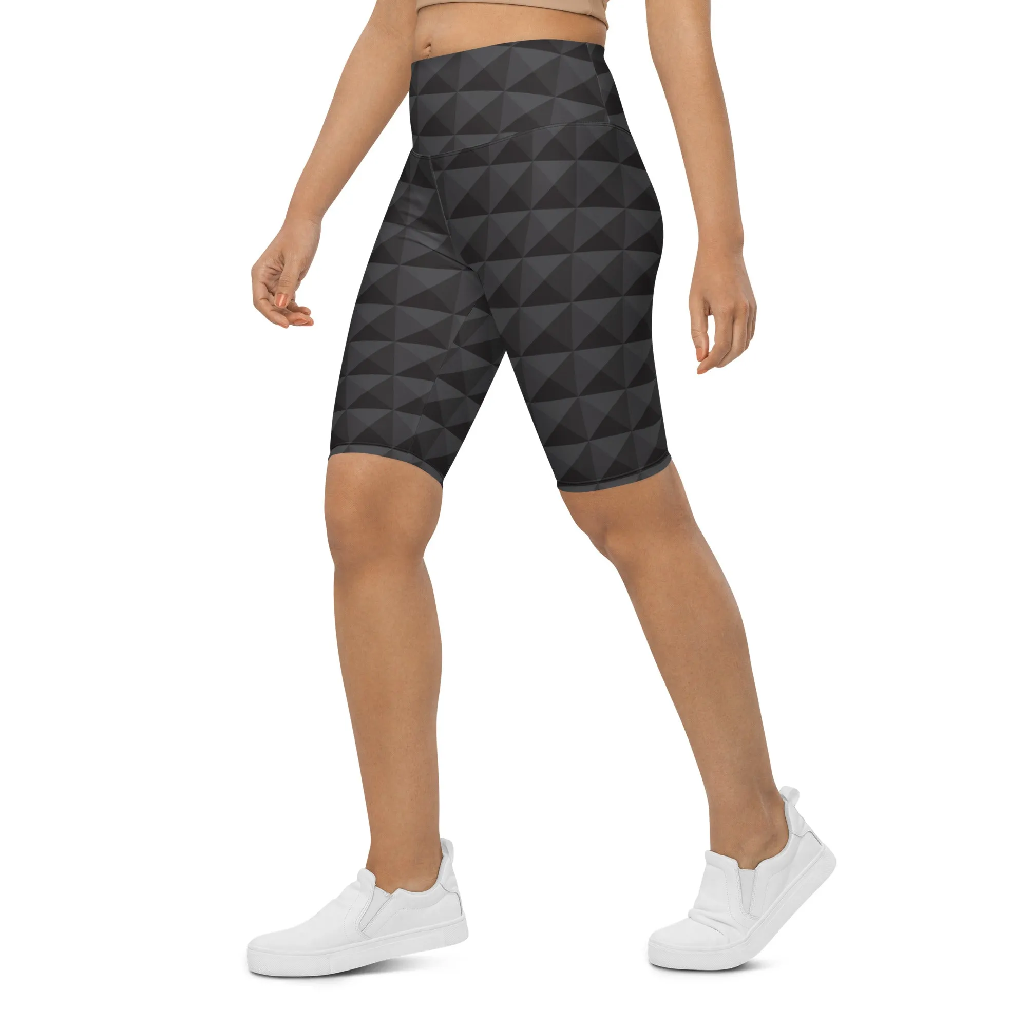 Seamless Cube Pattern Biker Shorts
