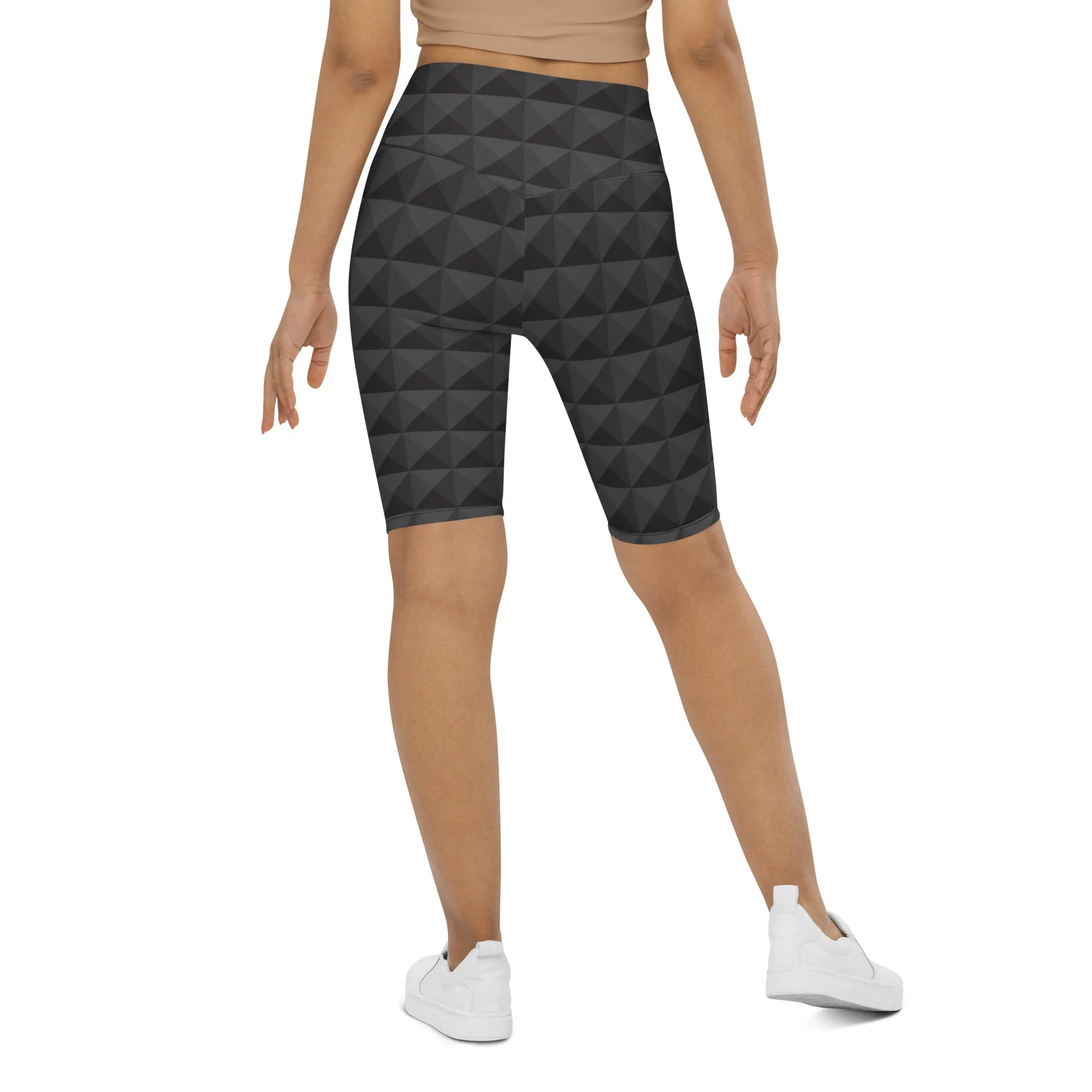 Seamless Cube Pattern Biker Shorts