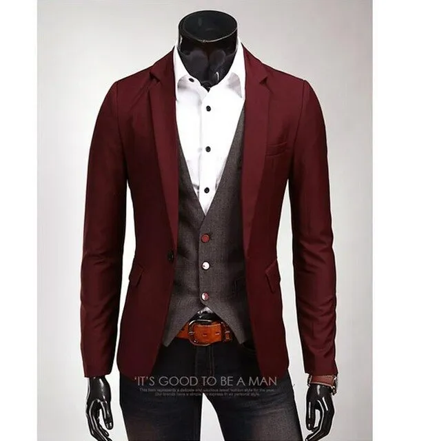 Terno Masculino Autumn New Men Casual Slim Fit Blazer Suits Jacket Fashion Style Mens Business Single Breasted Blazer Masculino