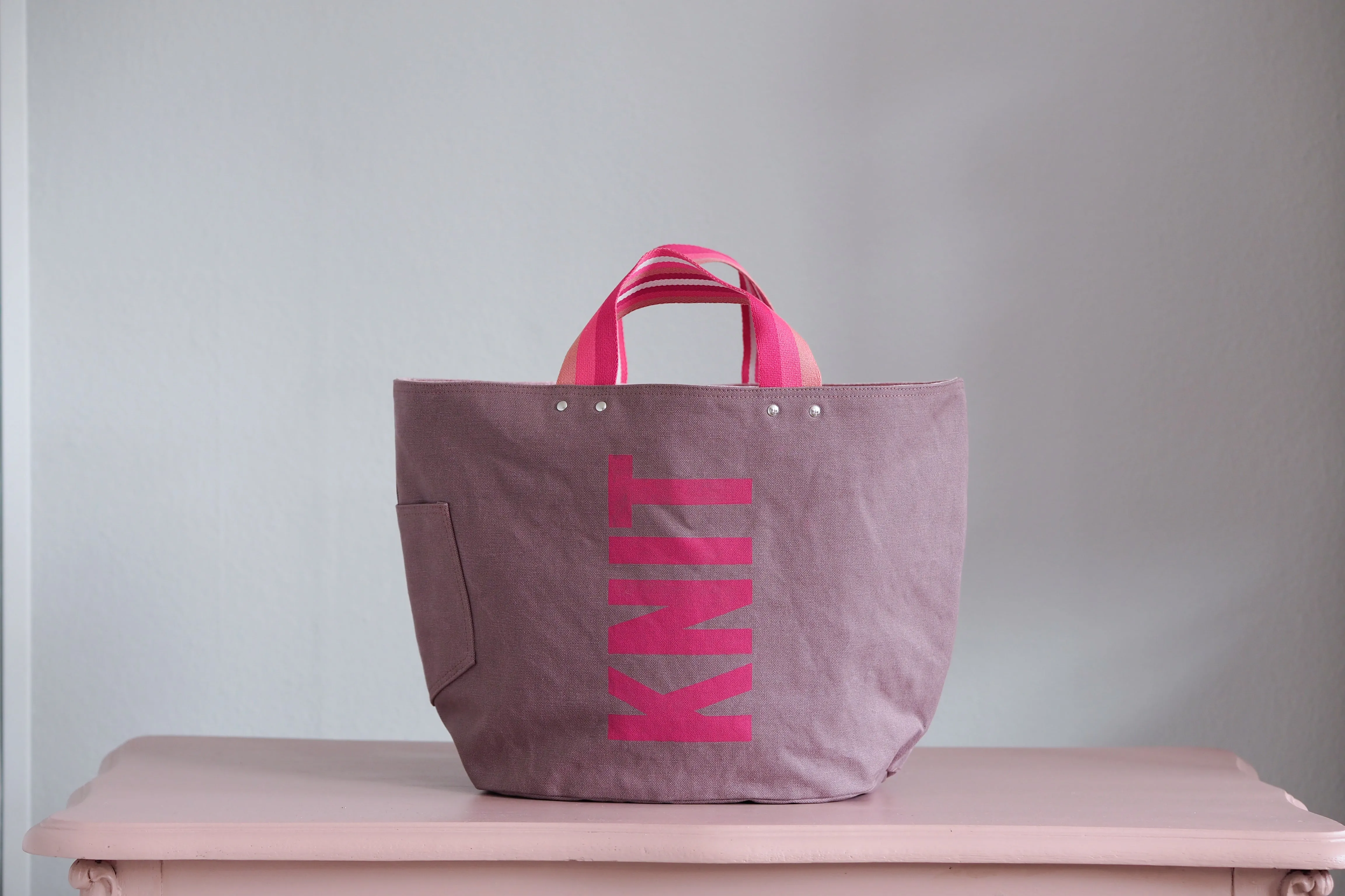 Tote Bag - Grape - printed pink