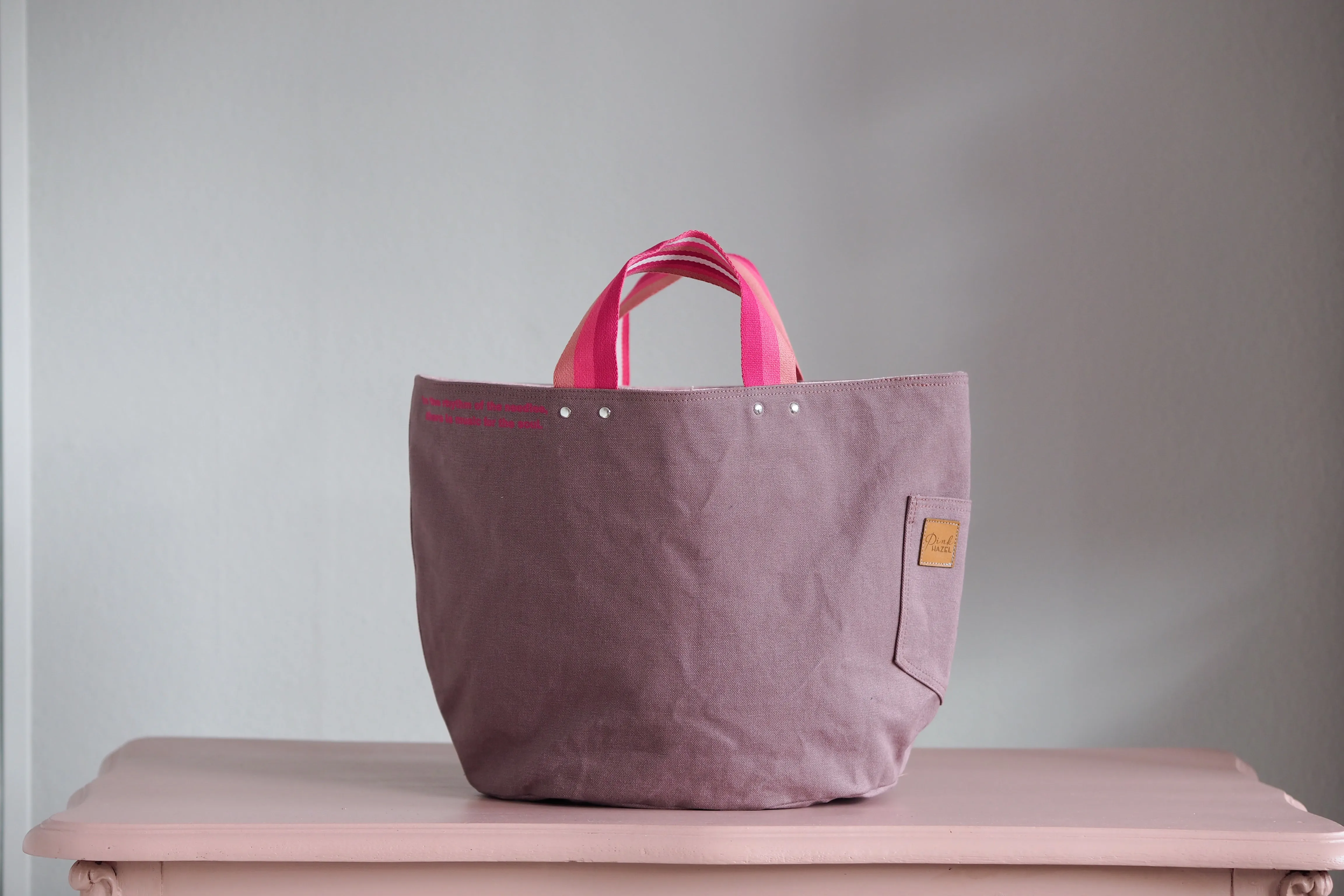 Tote Bag - Grape - printed pink