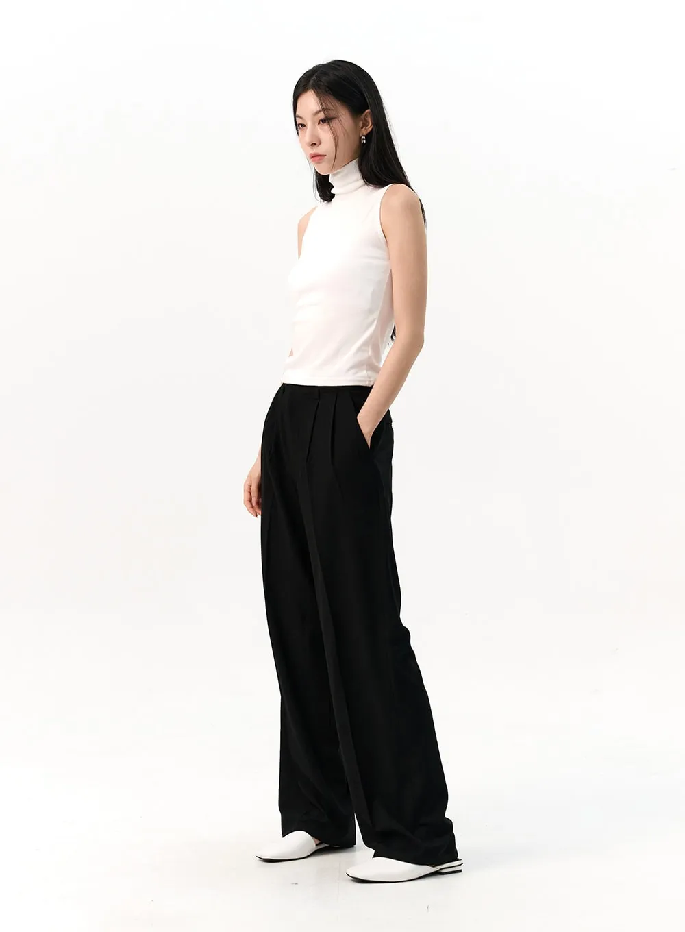 Wide-Fit Pintuck Trousers IO320